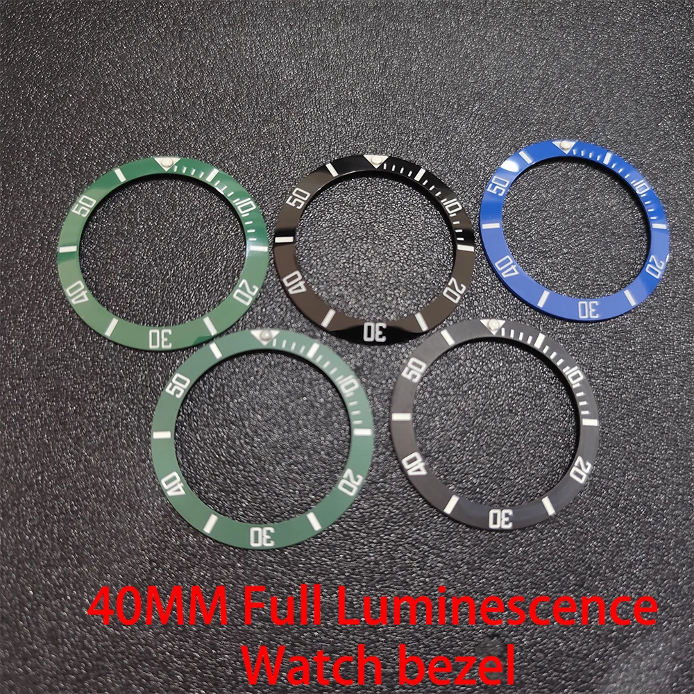 

40*31.5mm Sloping Watch Bezels Full Luminous Ceramic Bezel Insert Suitable for Replacing 43mm Men's Watches Accessories Parts