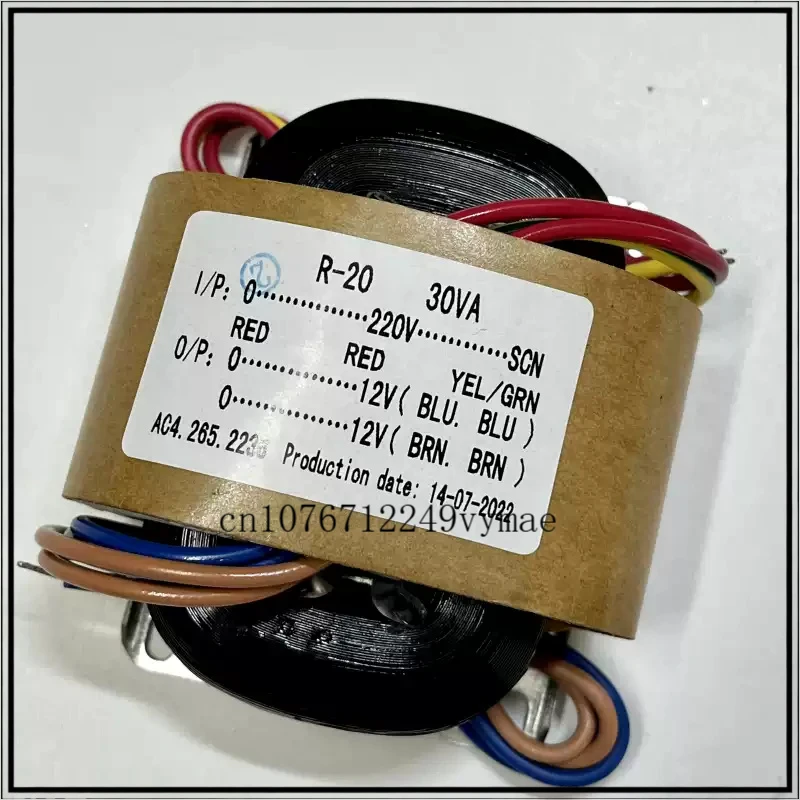 30VA R-Core Transformer Dual 12V Pure Copper Wire Input 115-230V Audiophile HiFi Audio Power Transformer