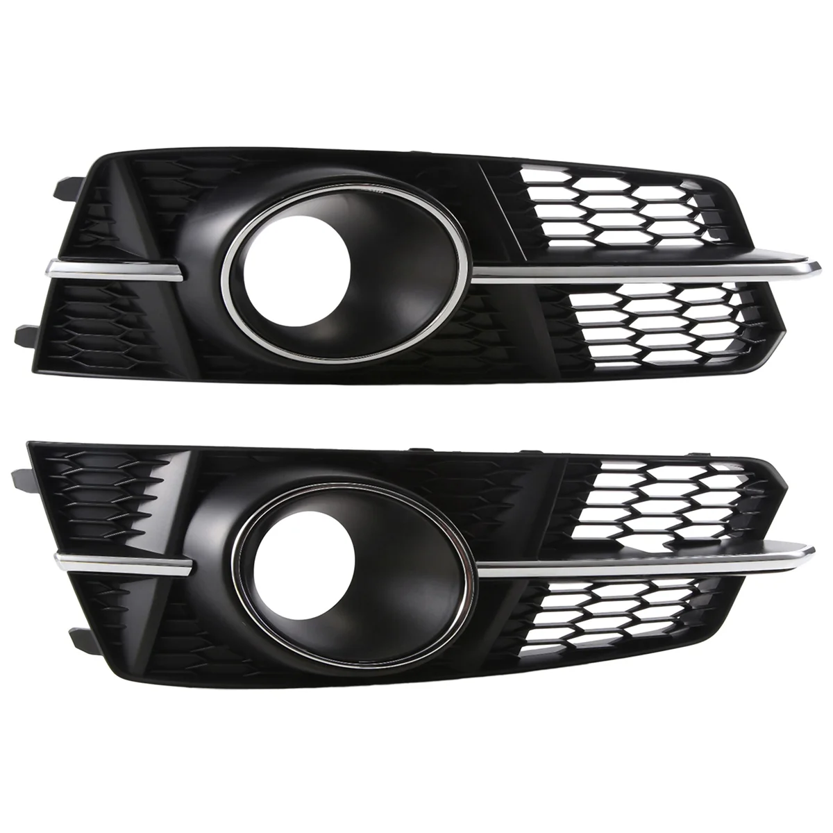 

2Pcs Front Bumper Fog Light Grille Fog Lamps Mask Cover for A6 C7 S-Line Racing Grills 4G0807681AG 4G0807682AG