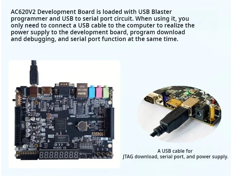 Learning Demo Kit Altera CycloneIV EP4CE10F17C8N FPGA Development Board with  8-channels ADC 2-channels DAC with Audio Ethernet