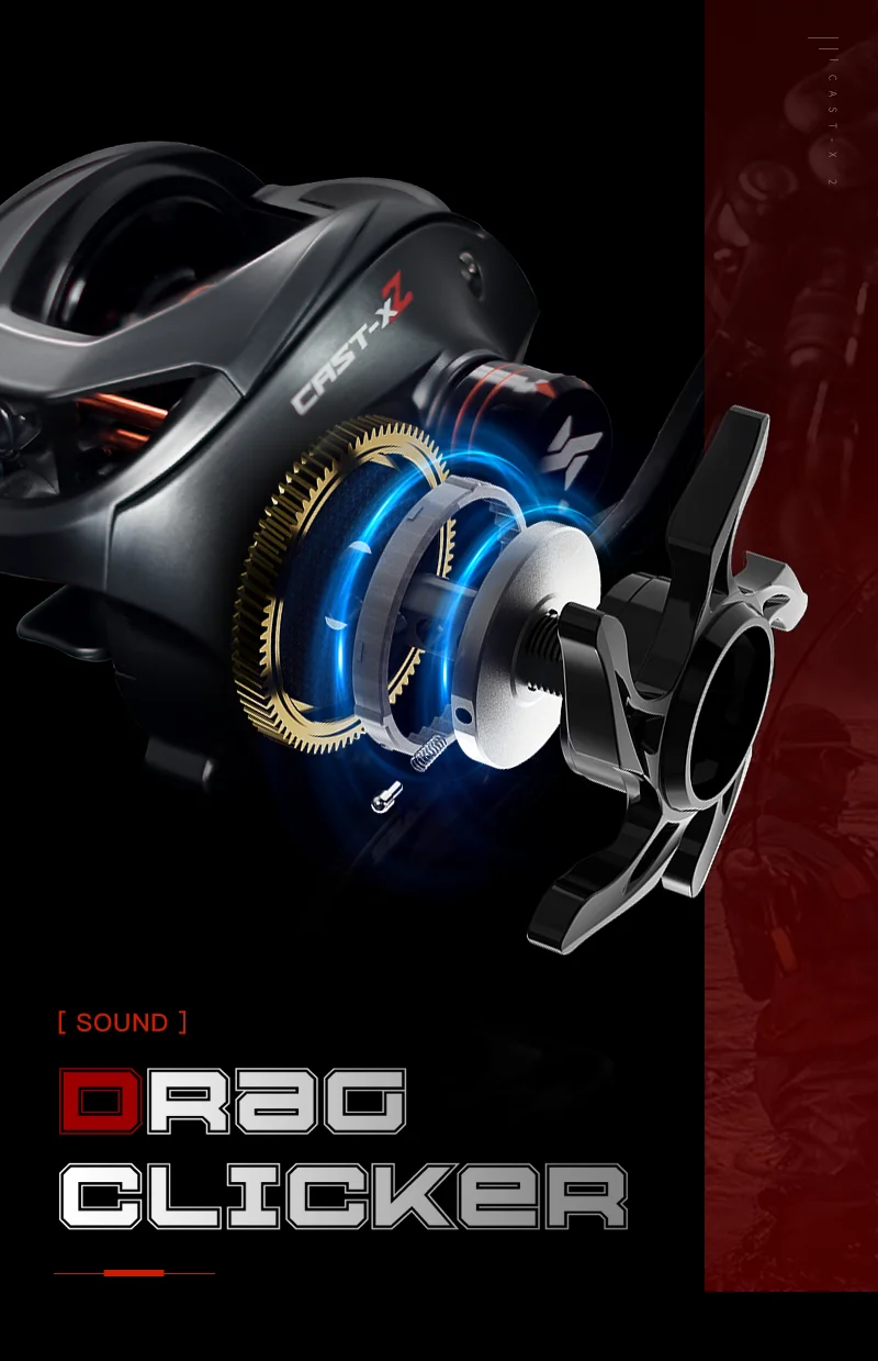 SEASIR Cast-X2 Baitcastingrolle 7,3:1 Hochgeschwindigkeits-Übersetzungsverhältnis Drag 8,5 kg Aluminium-Carbon-Griff Metallgriff BFS Micro Angelrollen – Detail 10
