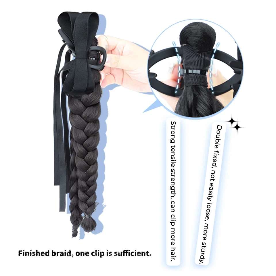 YELOWTIM Synthetische Lange Twist Braid Pferdeschwanz Extensions Mit Klaue Clip Boxen Geflochtene Haar Extensions Für Frauen Tägliche Party