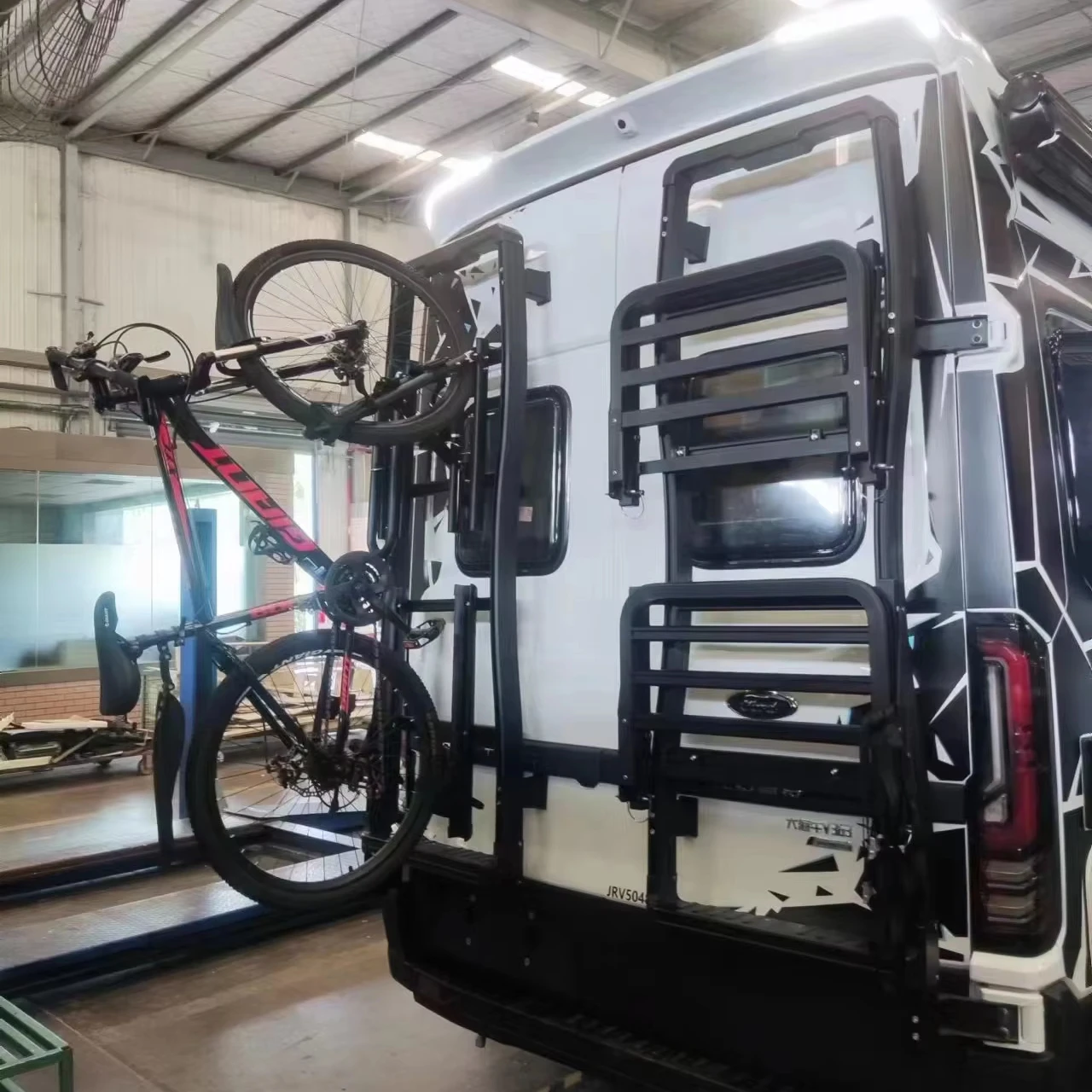 Aluminum Modular Rear Ladder Platform System For Sprinter Transit Ducato Camper Van RV