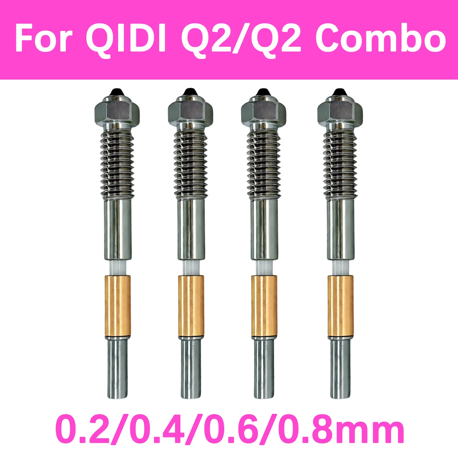 For QIDI Q2 Hotend Bimetallic Nozzle For QiDi Q2 Combo Ceramic Insulation Integrated Design Quick Removal Integration Nozzles