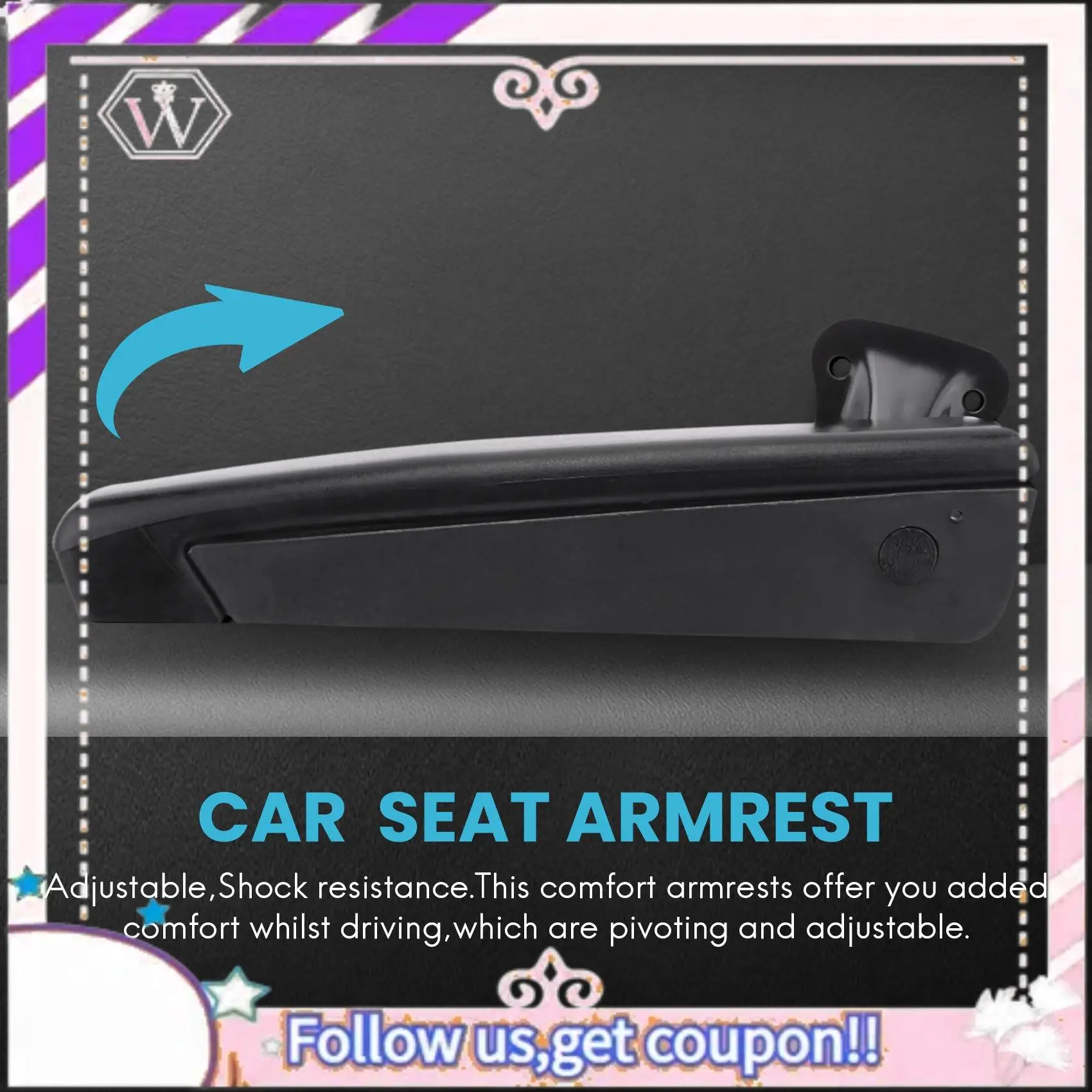 

Portable Car Universal Adjustable Car Seat Armrest For Rv Motorhome Truck Auto Parts