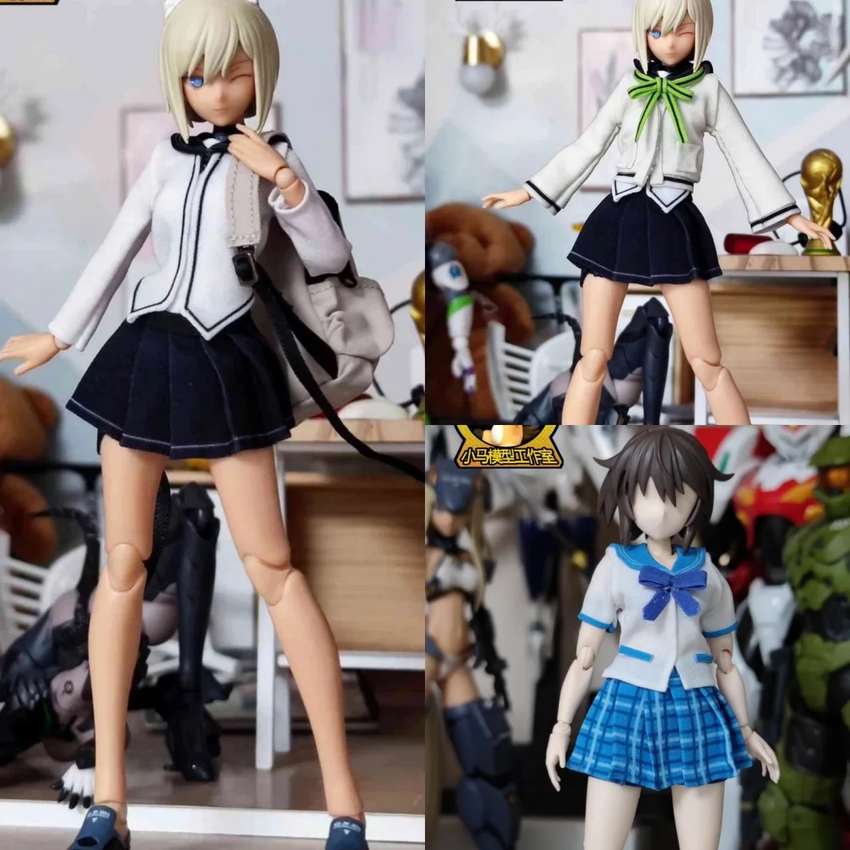 

【No Figure】1/12 Scale Female Soldier Clothing Accessories Sailor Suit Collegiate Wear Shirt Pleated Skirt For 6''Action Figure