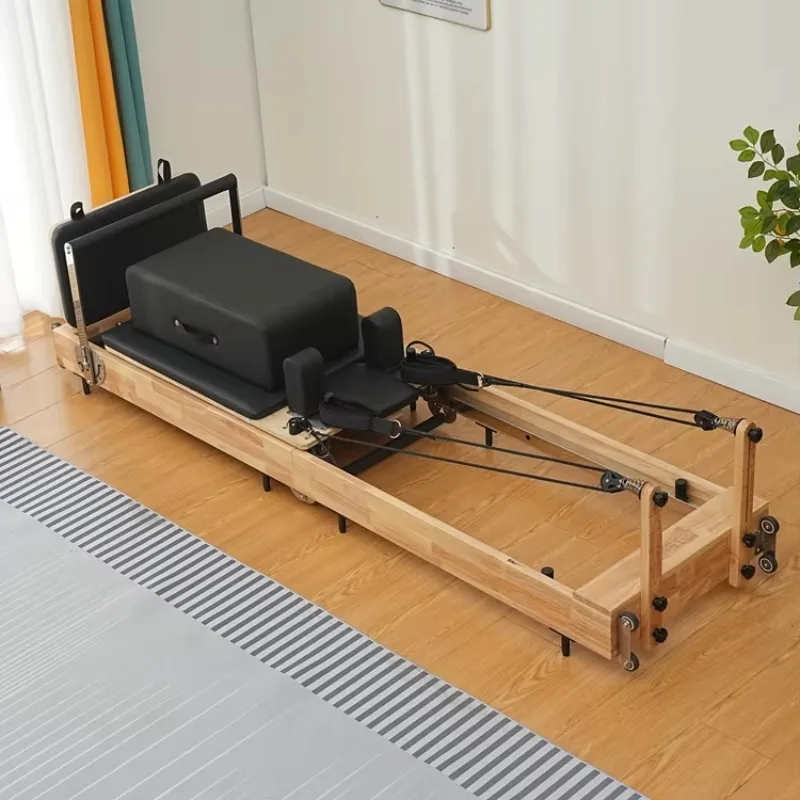 Wood Folding Pilates Reformer Set for Home Gym Studio  Home Commercial Custom Gym Yoga Wood Foldable Pilates Bed