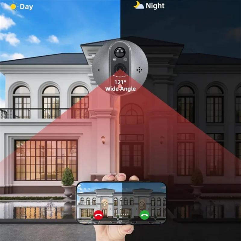 【Superdeals】Tuya Digital Door Peephole Smart Home 1080P 120 °   زاوية رؤية واسعة كاميرا جرس الباب واي فاي الأشعة تحت الحمراء للرؤية الليلية عارض الباب يكون