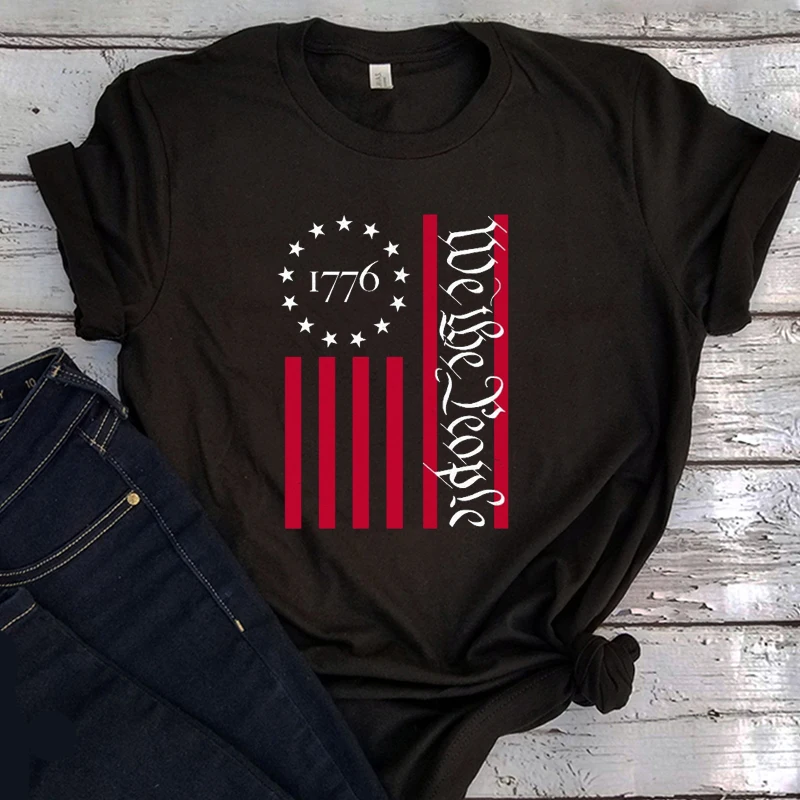 We The People Shirt Streetwear Men 2022 American Flag Tshirt New Arrival 2022 Patriotic Tee USA  Men Clothing Print XL