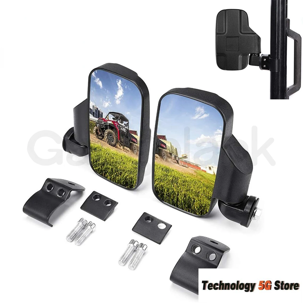 

Universal UTV ATV Rearview Mirror Black A Pair Set Side Mirror Reflector Electric Vehicle Scooter Rear-vision Reversing Mirrors