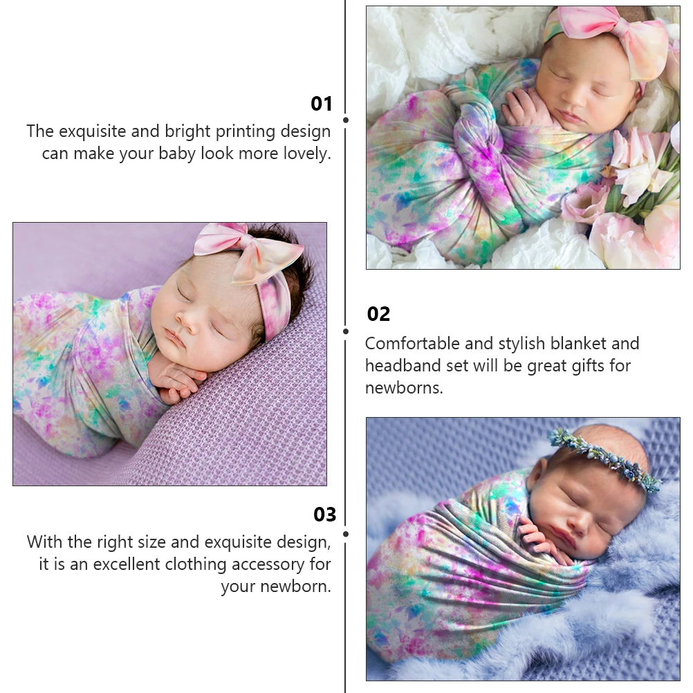 

Wrap Swaddle Blanket Bedding Tie Dye Girl Receiving Swaddles Ideal Blankets Photography