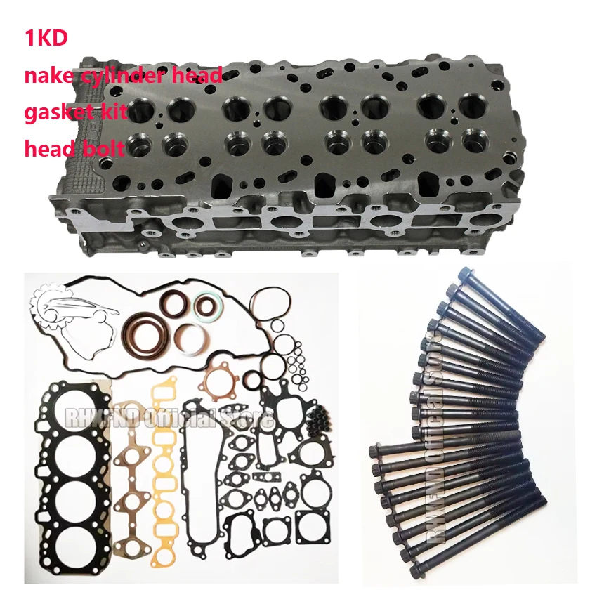 

1KD 1KD-FTV Complete Cylinder Head 11101-30032 AMC 908 783 for toyota Land Cruiser 90 Land Cruiser 120 Dyna Hilux Fortuner 3.0td