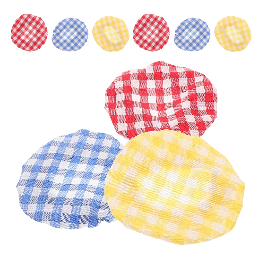 

9pcs Reusable Plaid Cloth Jar Covers Elastic Fabric Lids for Sourdough Proofing 3-4 Inch Mason Jars Airtight Washable Can Cover