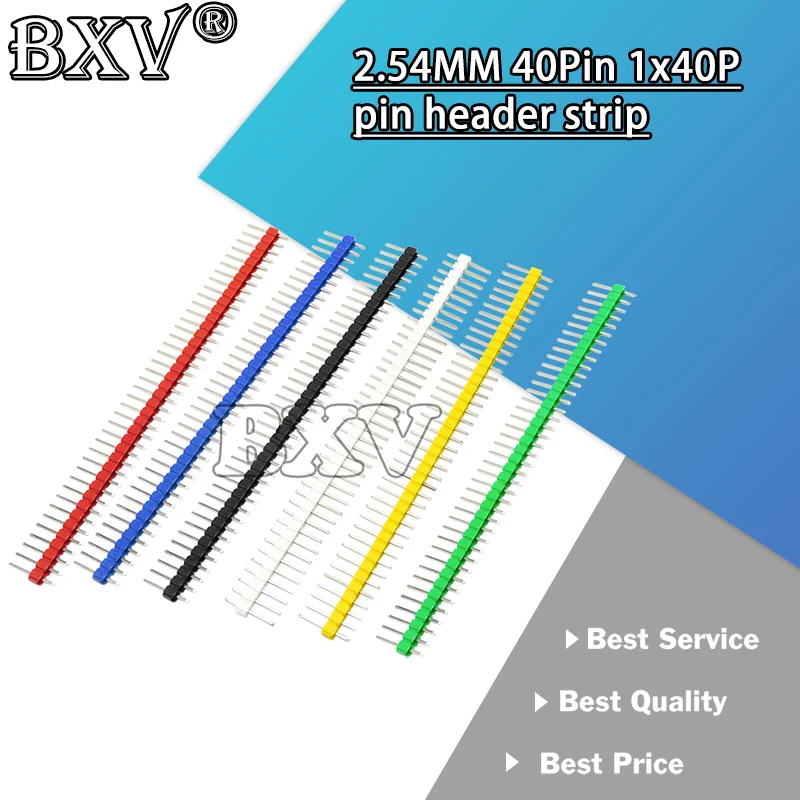 10PCS 2.54MM 40Pin 1x40P New Male Pin Header Strip Single Row Male Breakable Pin Header Connector Strip For Arduino