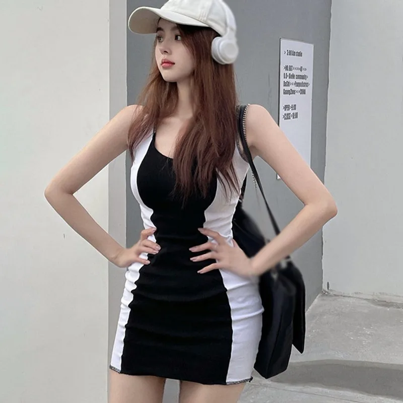 Summer Women Casual Sheath Dress Lady Sleeveless Sexy Stretch Slim Mini Dress Party Tank Hip Wrap Dresses Club