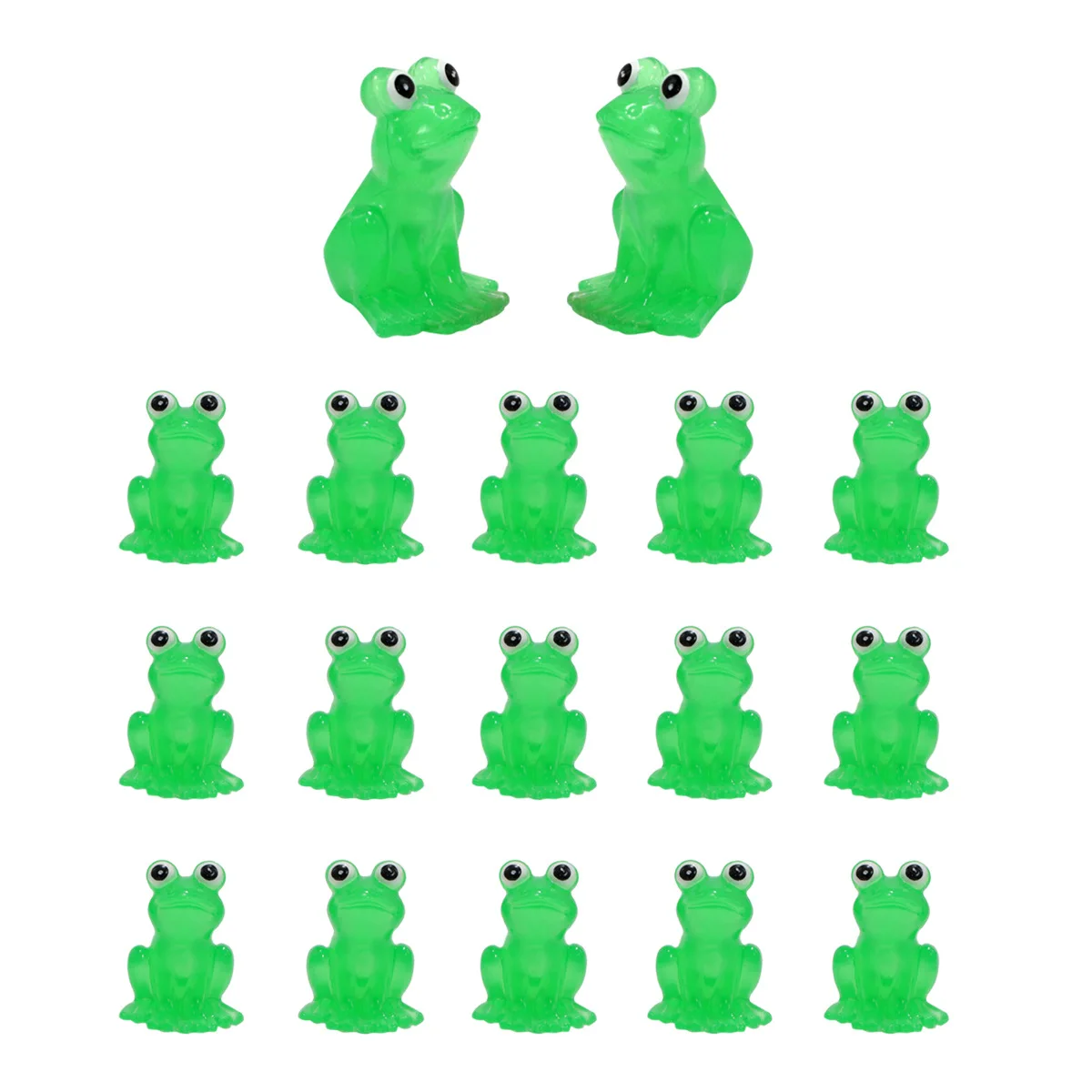 ‌Glow-in-the-Dark Frog Figurines- 15PC Set for Garden Decor