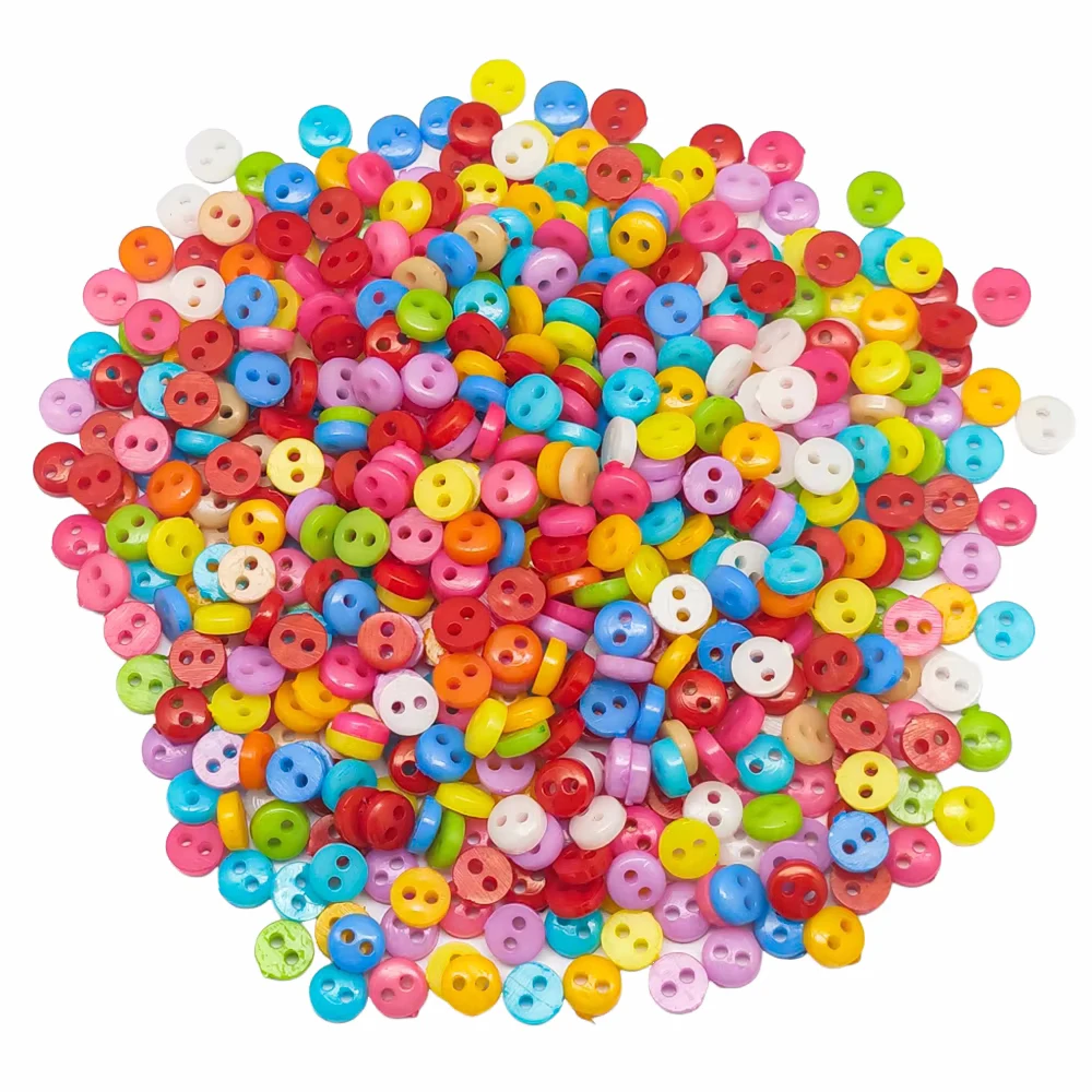 150 PCS/Lot 6mm Two Holes Decorative Buttons Tiny Round Buttons For Doll Clothes Baby Buttons Scrapbooking Sewing Accessories