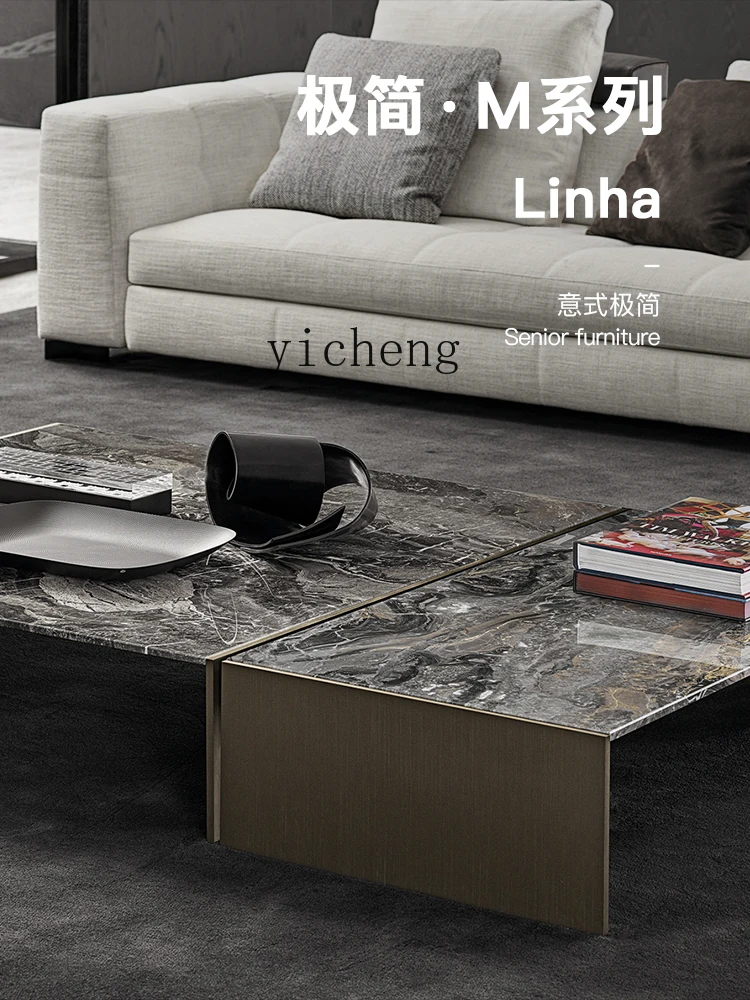 Zws Mild Luxury Marble Tea Table Designer New Villa Hong Kong Style Model Room Italian Style Tea Table