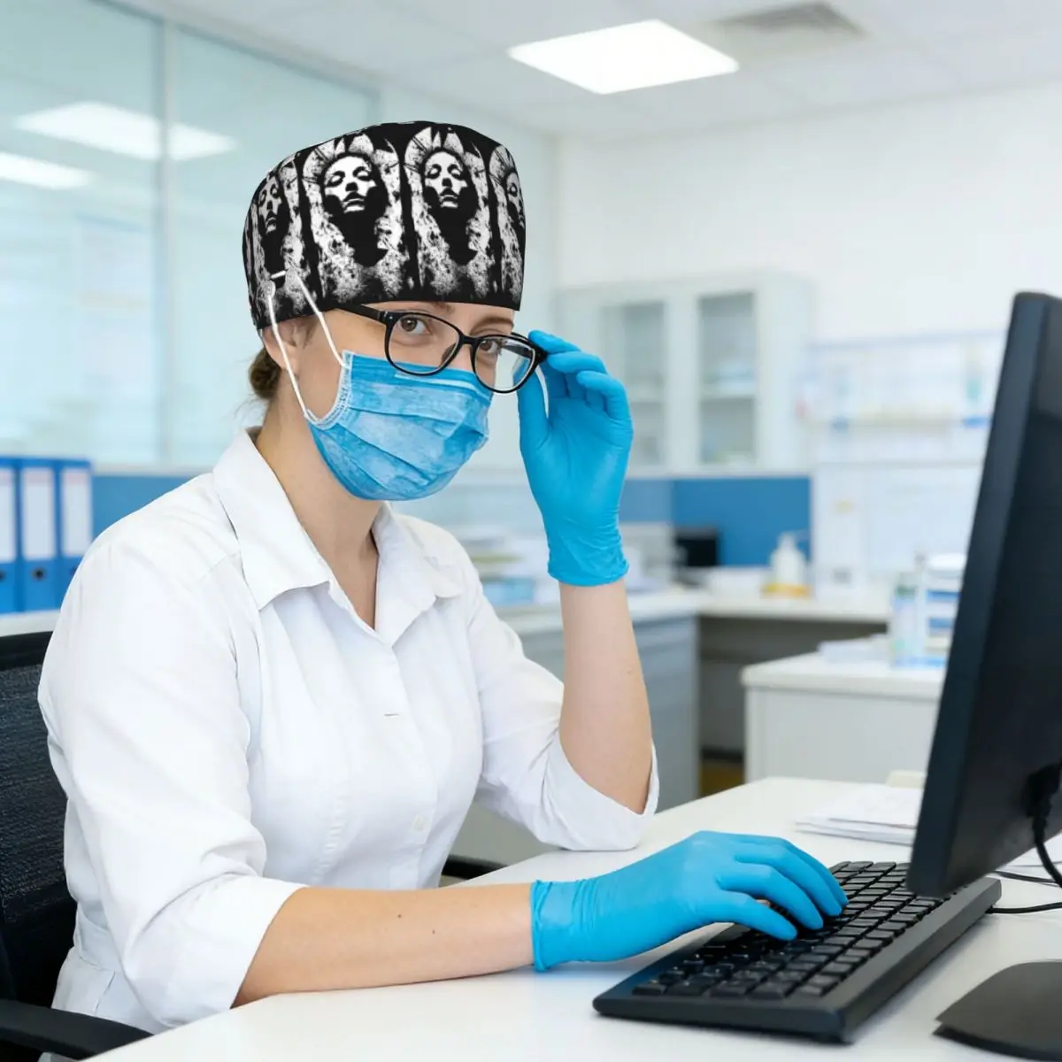 Converge Jane Doe Scrub Hat Doctor Working Surgical Cap Unisex Adjustable Nursing Caps for Dentist