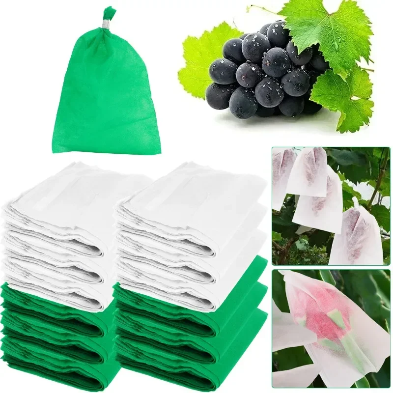 Tas Pelindung Buah Anggur Tas Penumbuh Tanaman Tas Jaring Anti-burung Kantong Beku Perlindungan Non-tenun Penutup Tanaman Sayuran
