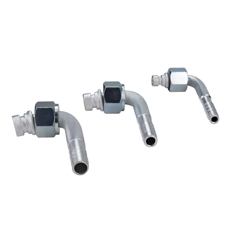 #6 #8 #10 Barb Fitting Elbow 90 Degree O-Ring Female M16x1.5 M22x1.5 M24x1.5 Nut for AC Air Conditioner Fitting