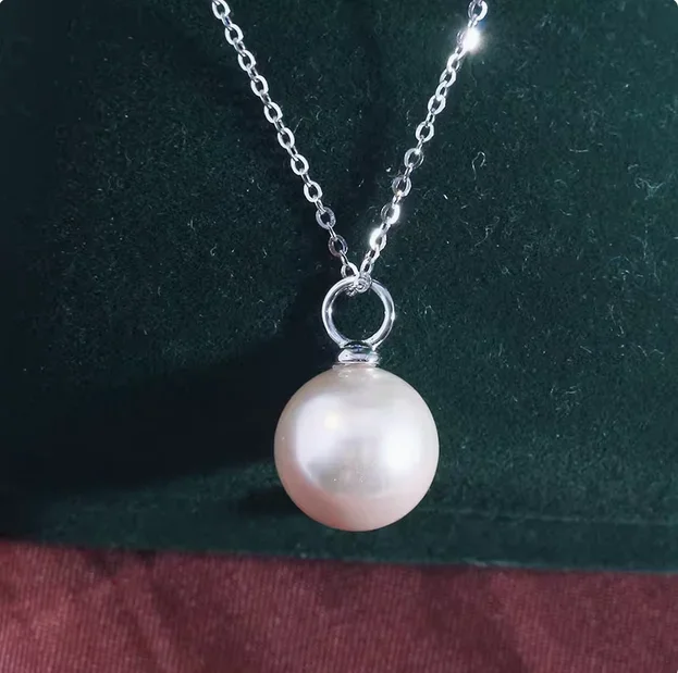 DIY パールアクセサリースターリングシルバーシンプルな小さなペンダントネックレスペンダント空のサポートファッション翡翠ペンダントアクセサリー女性