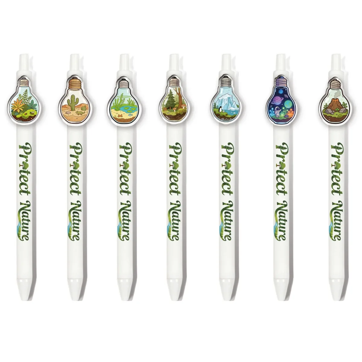 

7PCS/14PCS Eco Mini Bottle Theme Ballpoint Pens, Student Writing Pens, Stationery Office Supplies
