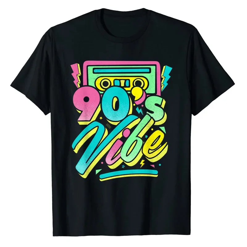 90s Vibe Vintage Retro Costume Party Nineties Men's Women's T-Shirt Music Lover Cool 90's Costume Funny Graphic Tee Tops Gifts