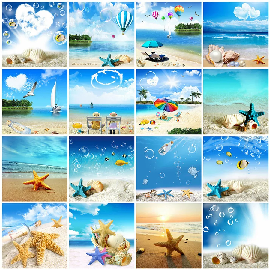 1Pcs 5D DIY Diamond Painting Blue Landscape Diamond Embroidery Cross Stitch Kit Full Rhinestone Mosaic Home Decor Gift