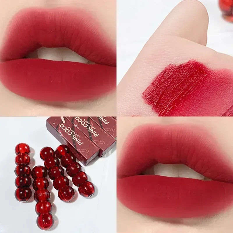 Wasserdichter Samt-Lippenstift, einfach zu tragender Longstay-Lippenstift, langlebig, matt, nackte Lippenglasur, Antihaft-Make-up, Lippentönung, Kosmetik