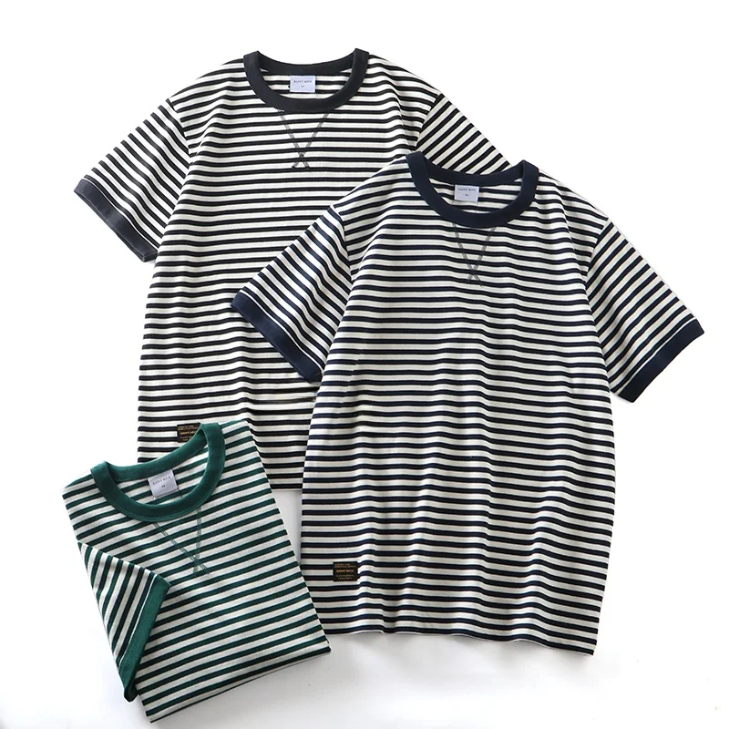 

Футболка Waed Cotton ort Sve round Ne Couple Sle Loose Fit Island Country Fre Sea Soul Stripes Youth Faion