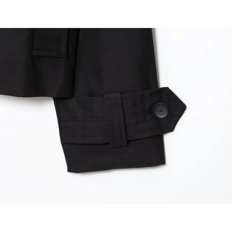 Vrouwen Double Breasted Korte Jas Casual Korte Waterafstotende Trenchcoat Lange Mouw Revers Damesjassen Vrouwelijke Tops