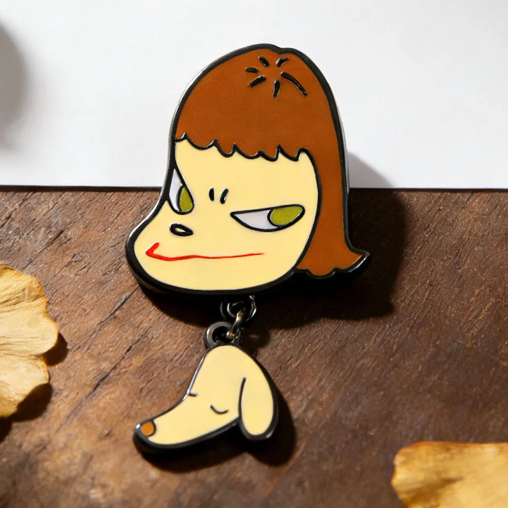 Yoshitomo Nara Star Island Art Brooch Cartoon Girl Enamel Pin Unique Fashion Accessory Artistic Gift