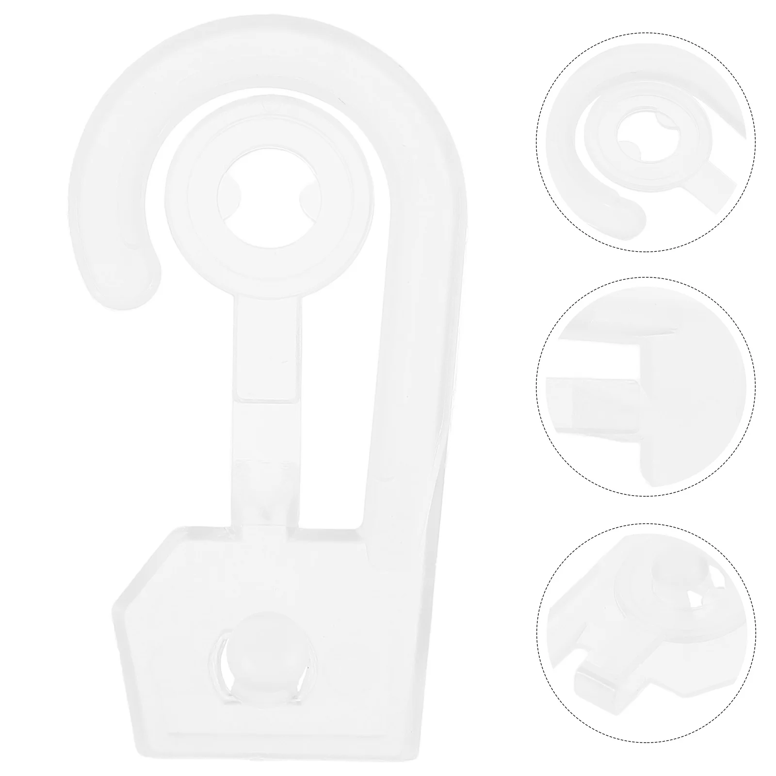 

100pcs Plastic Hooks Transparent Sock Hangers Question Mark Shape Multifunctional Hanging Tools For Towels Underwear Bags Space
