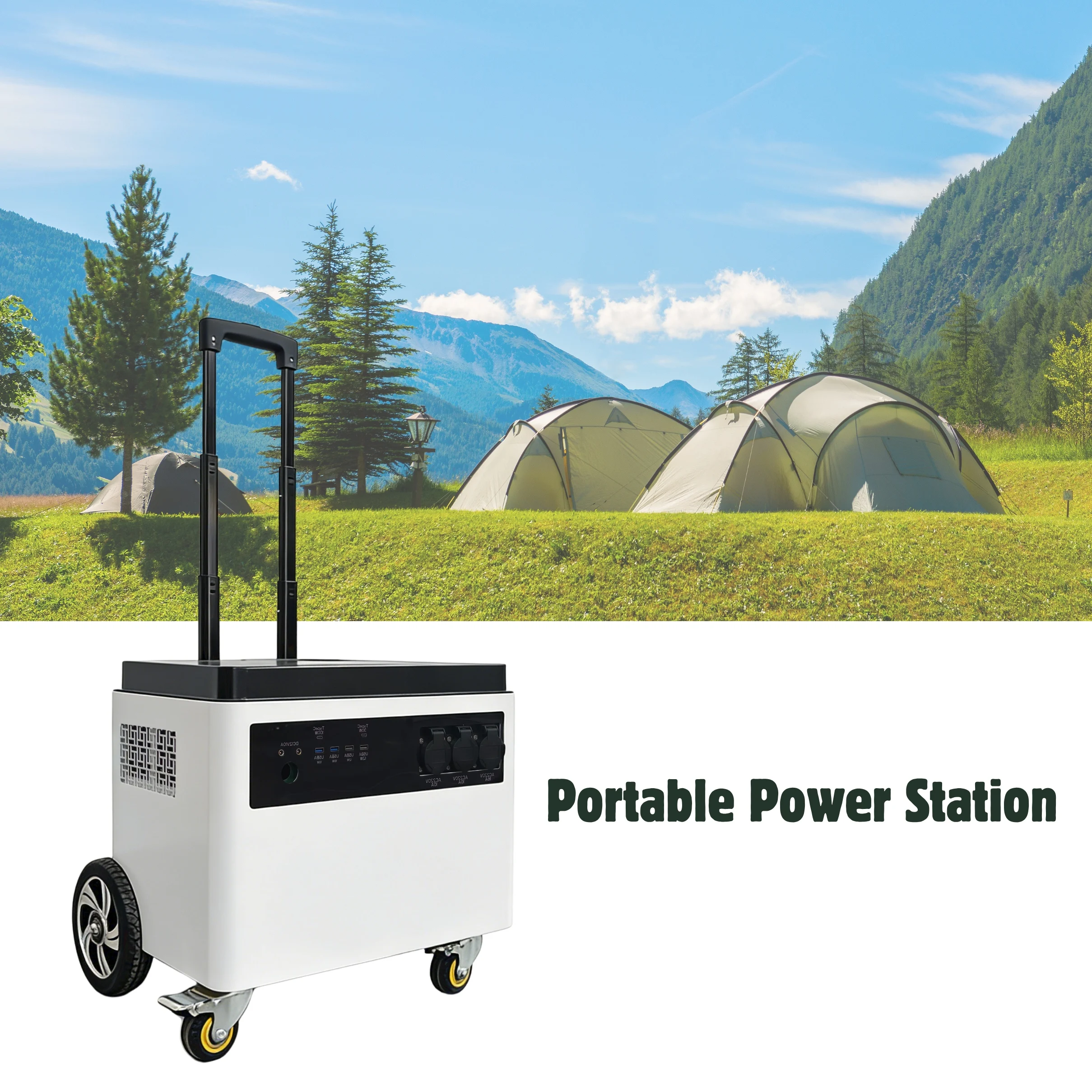 6000W Lightweight Quiet Portable Solar Generator LiFePO4 Battery Home RV Outdoor Camping Emergency Power Station