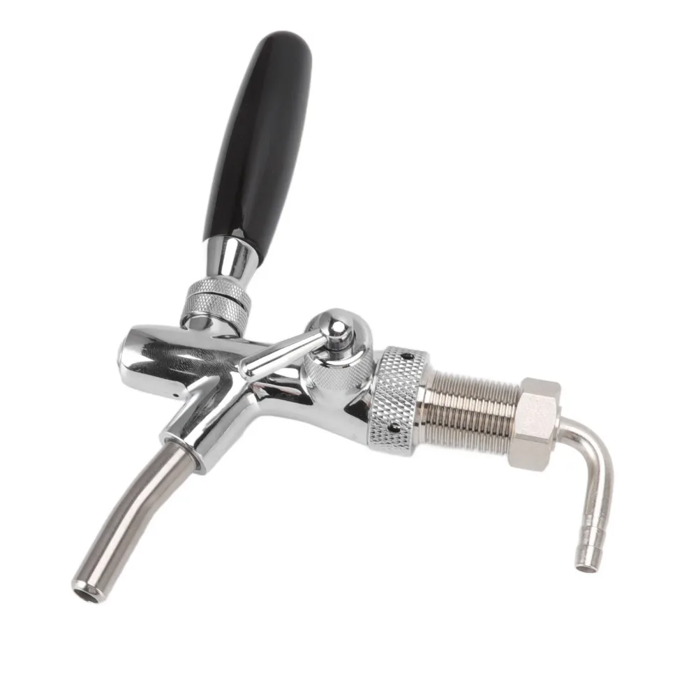 9 piece Stainless Steel Beer Tap Faucet G5/8 Thread Chrome Plating Beer Flow Control Adjustable Flow Draft Beer Dispenser Bar