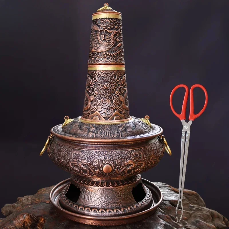 

Pure red copper handmade thickened charcoal copper hot pot