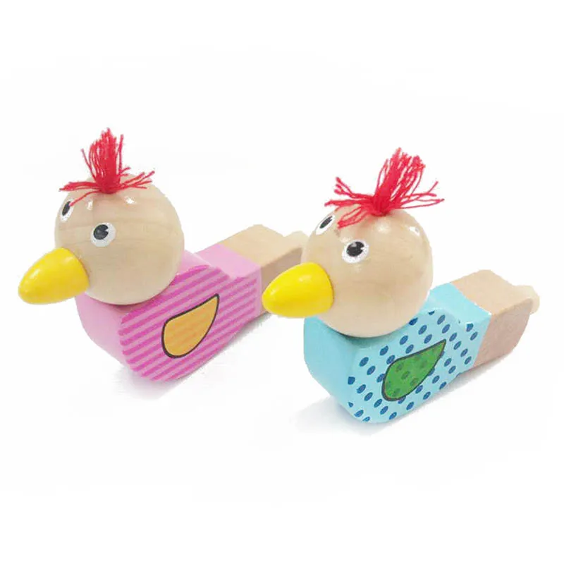 1Pcs Cute Cartoon Wooden Bird Shape Kids Whistle Musical Instrument Nice Gift for Boy Girl Musical Education Toys