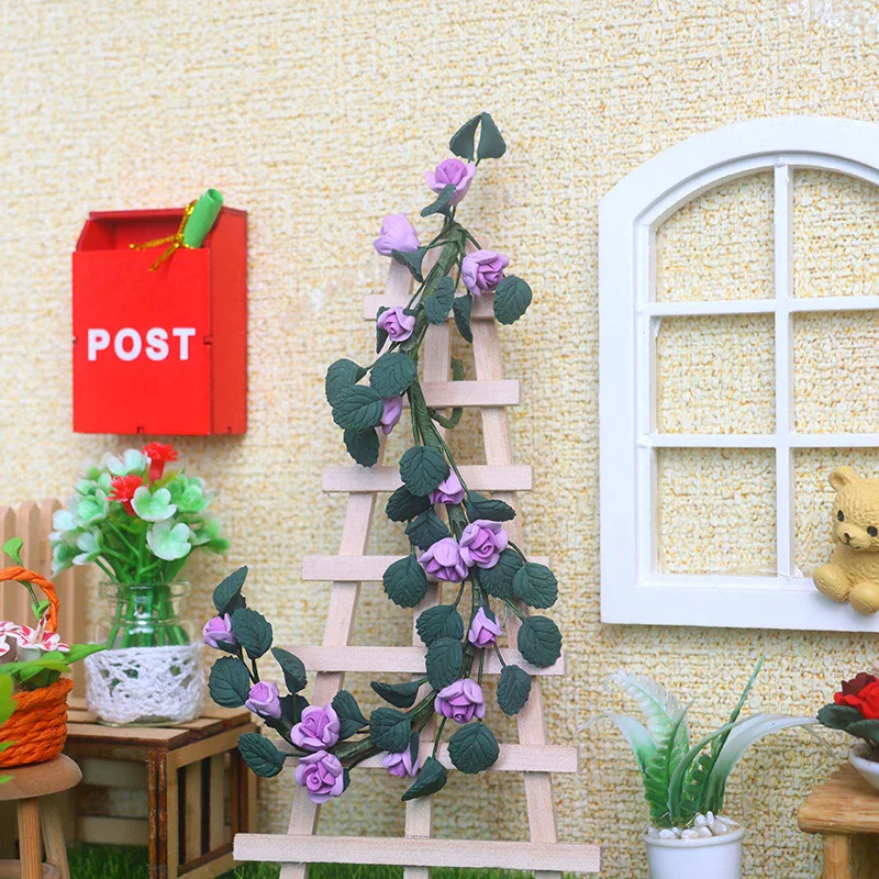 1:12 casa de muñecas en miniatura soporte de flores plantas y flores muebles de vid modelo de decoración para el hogar juguete accesorios para casa de muñecas