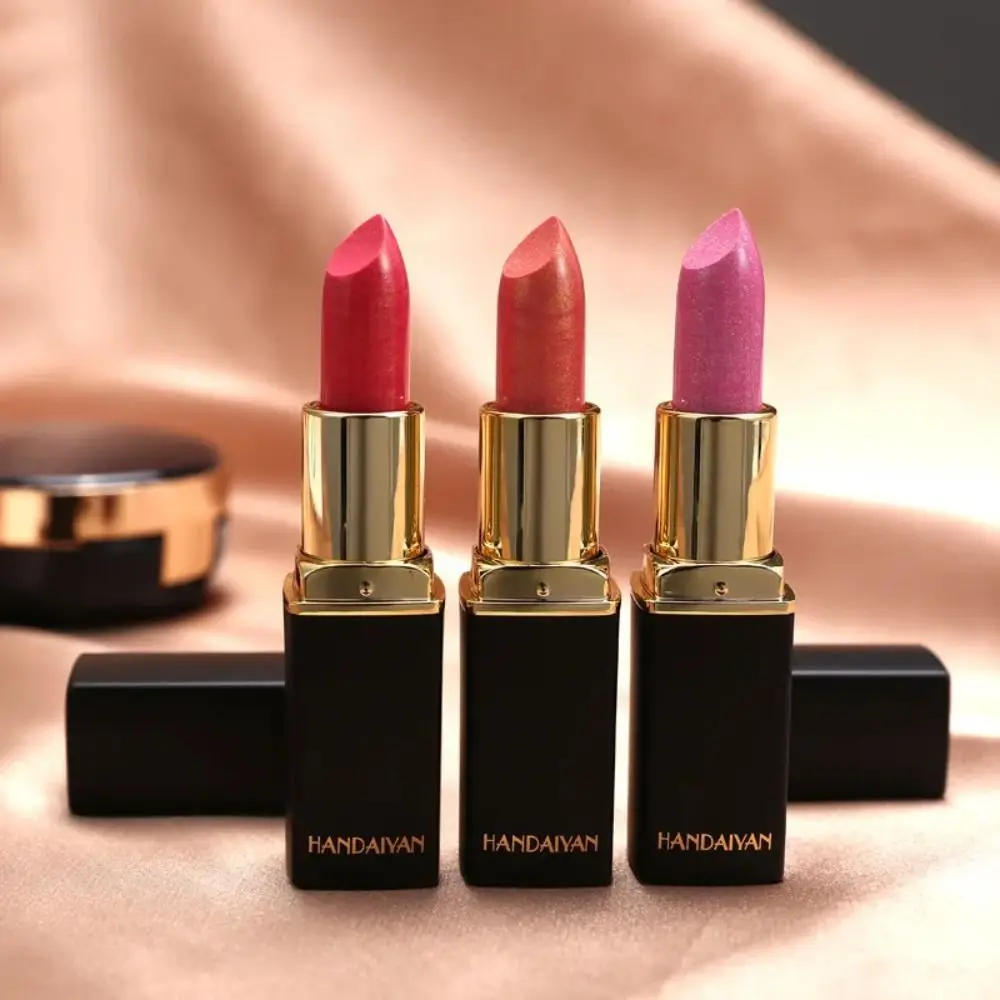New 9 Colors Golden Glitter Lipstick Change Color Waterproof Matte Velvet Lipstick Non-Fade Long Lasting Lip Gloss Makeup