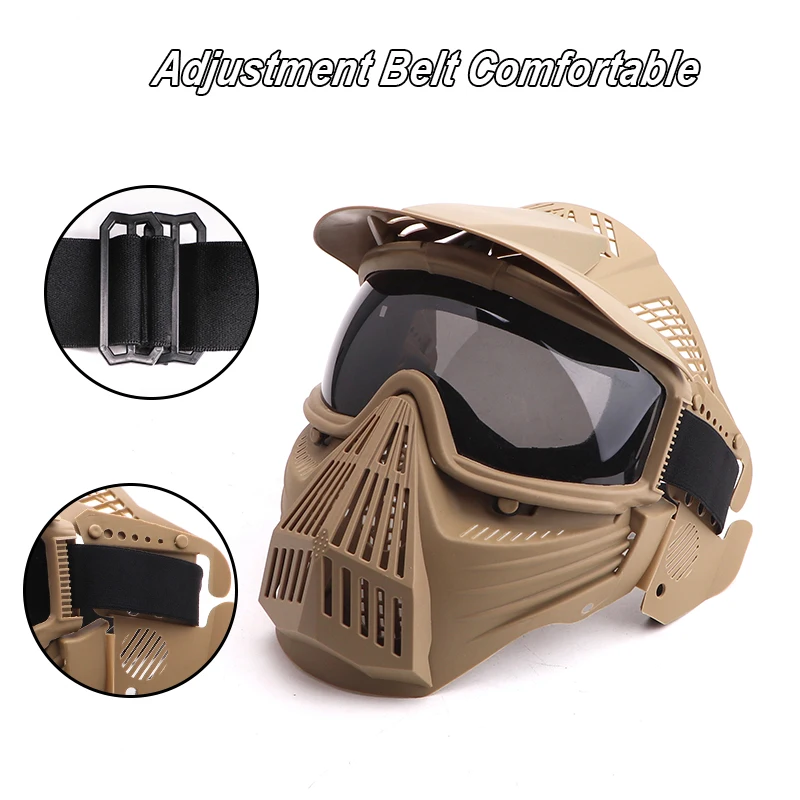 Airsoft Mask Full Face Military War Game Head Protective Mask High Strength Paintbal Tactical Full Cover Mask