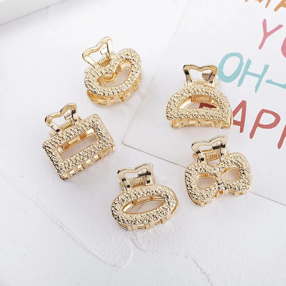 

Корейский элегантный зажим для девушек из сплава маленький зажим для задней головки Средний зажим для волос