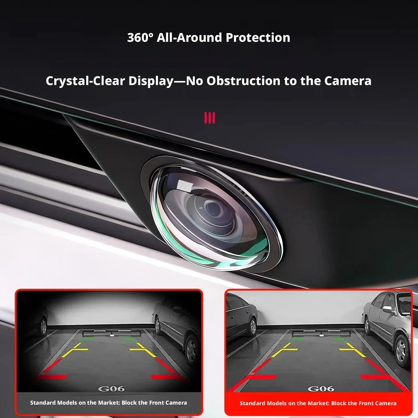 Car Rear View Camera Protector Cover, Rainproof Dustproof HD Clear 360° Panoramic, Non-destructive Easy Install Without