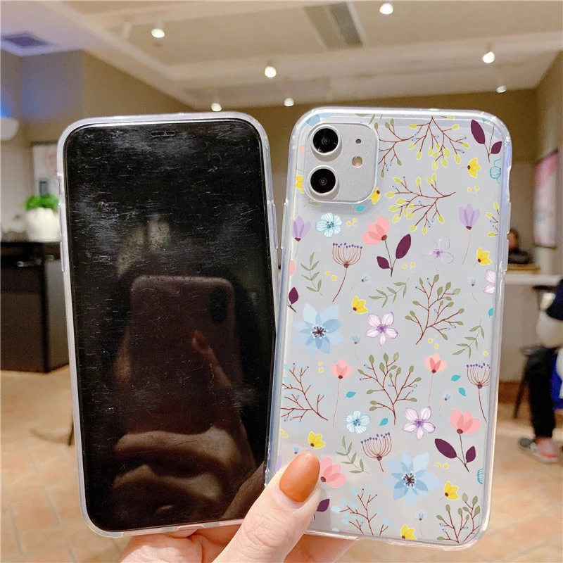 حافظة لهاتف شاومي Mi 11i 10T Lite Poco X3 NFC F3 M3 Redmi Note 10 9 8 Pro 10S 9T 9S 8T زهرة سيليكون غطاء شفاف من البولي يوريثان الحراري