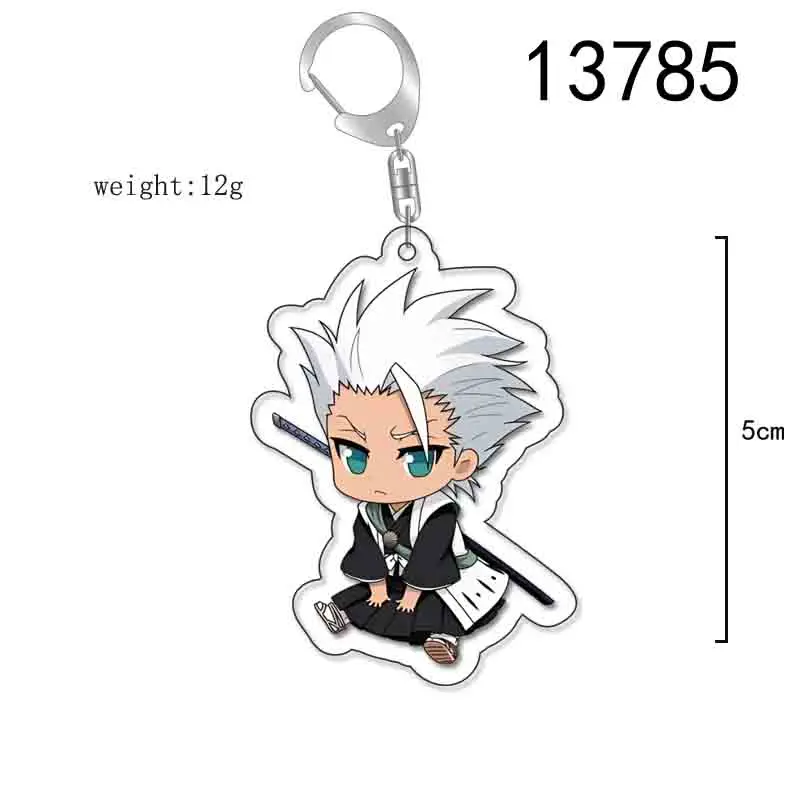 Anime Bleach Acrylic Keychain Fashionable Kurosaki Ichigo Ishida Uryuu Kuchiki Handcuff Cartoon Figurines Keychain Bag Charming