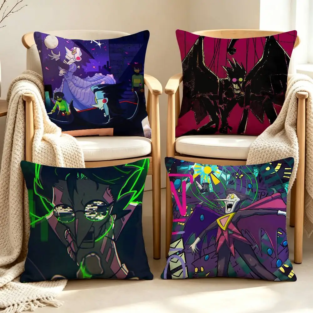 Cartoon D-Deltarune S-Spamton NEO Customizable Square Pillow case Double Sided Print Sofa Bedroom Decor Cushion Cover
