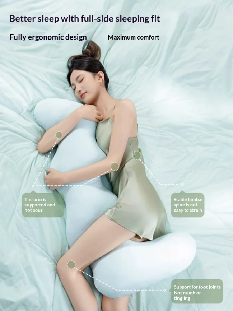 Generic Long Body Pillow Ice Cooling Leg Support Pillow Detachable Washable Side Sleeping Cushion For Adult Bedroom Use