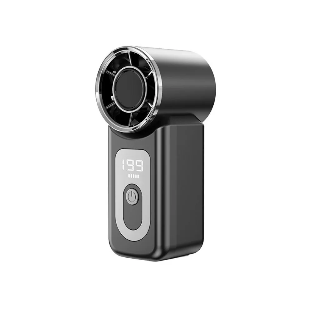 High Speed Handheld Turbo Fan 199 Adjustable Gears LED Display Mini Fan Adjustable Speeds USB Rechargeable Small Electric Fan