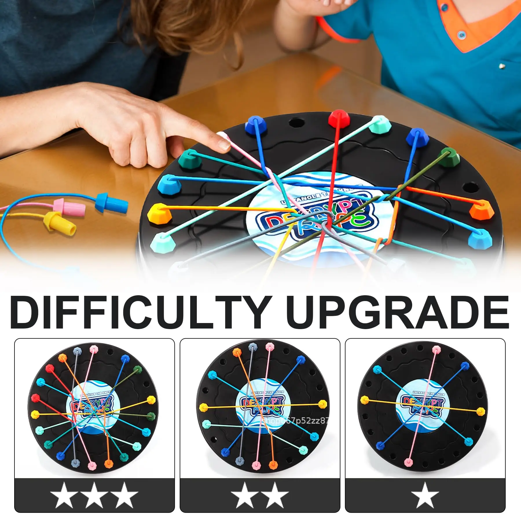 Jeu éducatif pour enfants avec défis à plusieurs niveaux, jeux anti-stress et jeux de nœuds, adapté à l'interaction parent-enfant