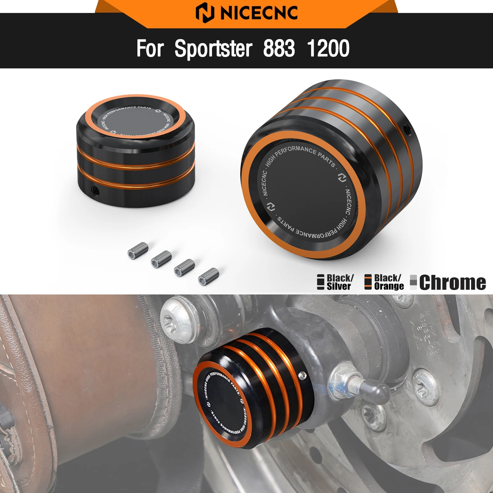 

For Harley Sportster 883 Low XL883L 2005-2022 Rear Axle Nut Covers Sportster 1200 Custom XL1200C Iron 883 1200 XL883N XL1200NS